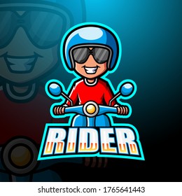 Rider mascot esport logo design