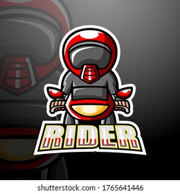 Rider mascot esport logo design