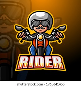 Rider mascot esport logo design