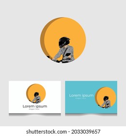 rider mascot logo illustration template