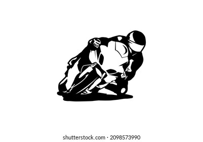 Rider Motorrad Racing Minimalist Illustrativ