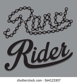 Rider motorcycle road typography, t-shirt graphics, vectors