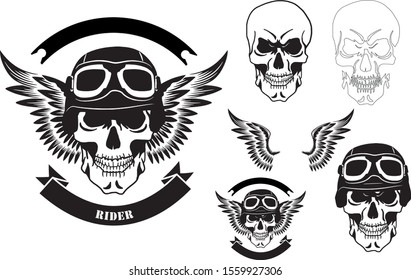 Rider motorcycle vector art. Completely editable file all in vector, together various elements to compose the drawing.