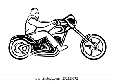 Rider on a chopper
