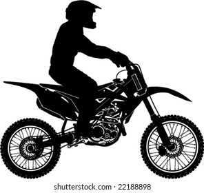 Rider on Motorcross Cycle