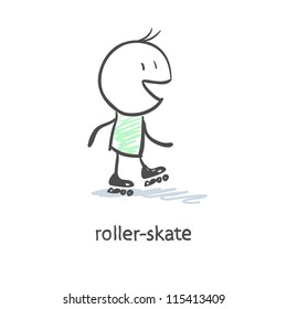 Rider on roller skates