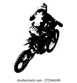 Rider participates motocross championship.  Vector illustration.