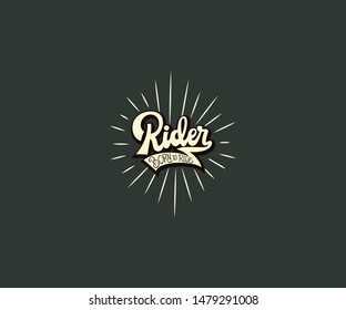 Rider. quote lettering with motivational message - Vector