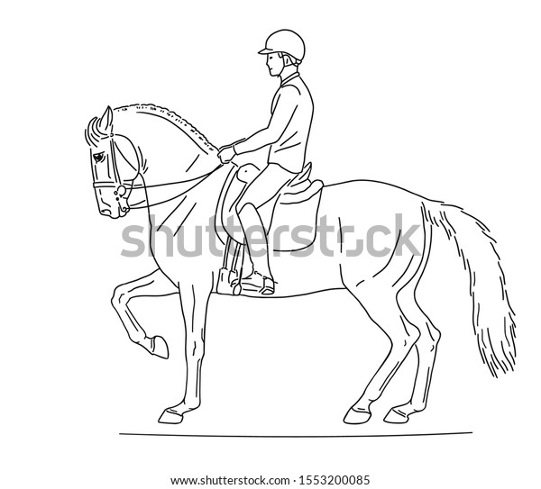 Rider Riding On Spanish Horse Stock Vector (Royalty Free) 1553200085 ...