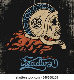 rider skull vintage graphic design