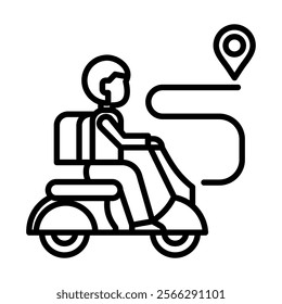 Rider Tour icon line vector illustration