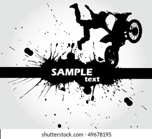 rider vector background - motorcross poster