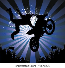 rider vector background - motorcross poster