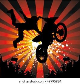 rider vector background - motorcross poster