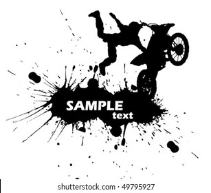 rider vector background - motorcross poster