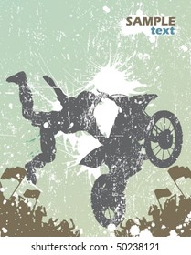 rider vector background - motorcross poster