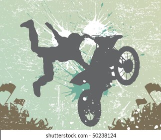 rider vector background - motorcross poster