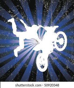 rider vector background - motorcross poster