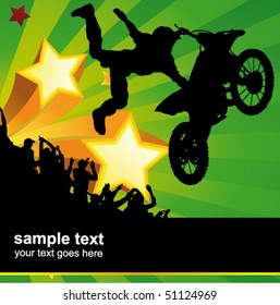 rider vector background - motorcross poster