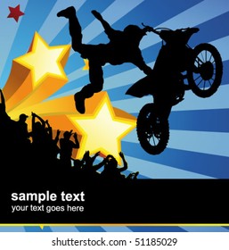 rider vector background - motorcross poster