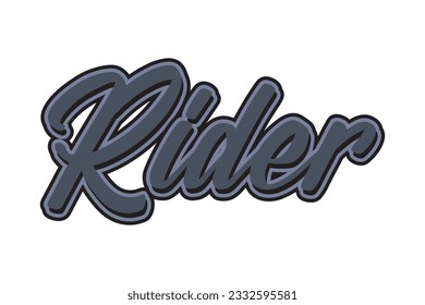 Rider. Vector hand drawn lettering phrase for your design.