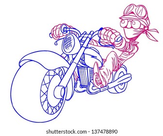 rider, vector illustration on white background
