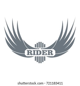 Rider wing logo. Simple illustration of rider wing vector logo for web