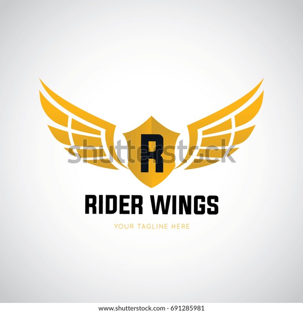 rider wing logo\
template. vector\
illustration.