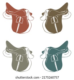 Riders Saddle Vector illustration. Equipment For Horse
