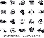 Ridesharing and Carpooling Icons vector design 