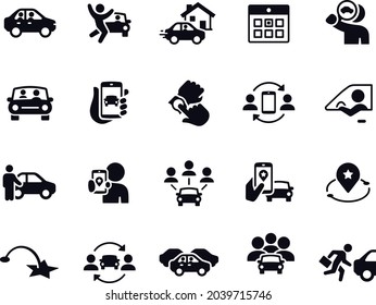 Ridesharing and Carpooling Icons vector design 