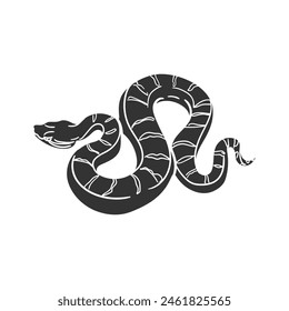 Ridge Nosed Rattlesnake Icon Silhouette Illustration. Snake Vector Graphic Pictogram Symbol Clip Art. Doodle Sketch Black Sign.