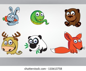 ridiculous and cheerful wood animals