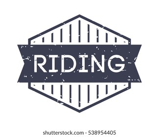 riding badge, vector logo, sport label, grunge stamp, vintage style