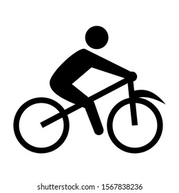 riding bicycle icon isolated sign symbol vector illustration - high quality black style vector icons
