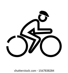 riding bicycle icon isolated sign symbol vector illustration - high quality black style vector icons

