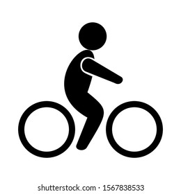 riding bicycle icon isolated sign symbol vector illustration - high quality black style vector icons
