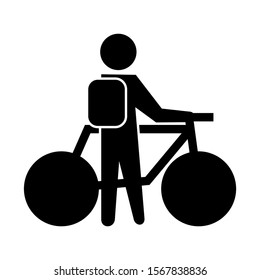 riding bicycle icon isolated sign symbol vector illustration - high quality black style vector icons
