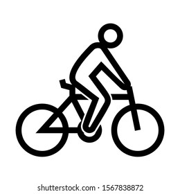 riding bicycle icon isolated sign symbol vector illustration - high quality black style vector icons
