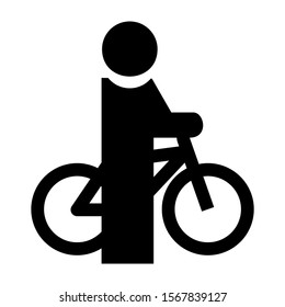 riding bicycle icon isolated sign symbol vector illustration - high quality black style vector icons
