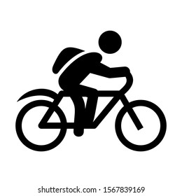 riding bicycle icon isolated sign symbol vector illustration - high quality black style vector icons
