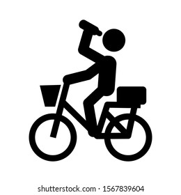 riding bicycle icon isolated sign symbol vector illustration - high quality black style vector icons
