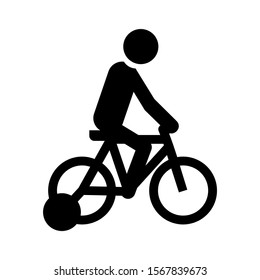 riding bicycle icon isolated sign symbol vector illustration - high quality black style vector icons
