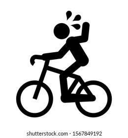 riding bicycle icon isolated sign symbol vector illustration - high quality black style vector icons
