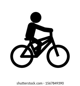 riding bicycle icon isolated sign symbol vector illustration - high quality black style vector icons
