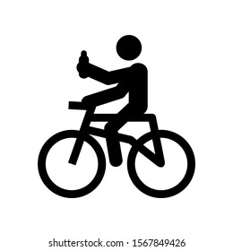 riding bicycle icon isolated sign symbol vector illustration - high quality black style vector icons
