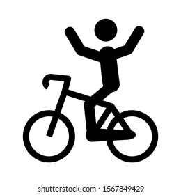 riding bicycle icon isolated sign symbol vector illustration - high quality black style vector icons
