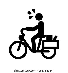riding bicycle icon isolated sign symbol vector illustration - high quality black style vector icons
