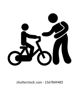 riding bicycle icon isolated sign symbol vector illustration - high quality black style vector icons
