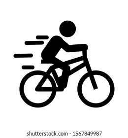 riding bicycle icon isolated sign symbol vector illustration - high quality black style vector icons
